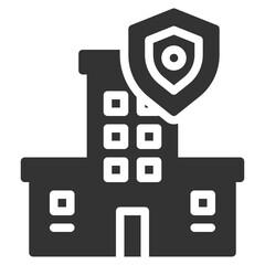 building insurance protection solid glyph icon