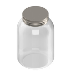 3d rendering illustration of an empty plastic jar