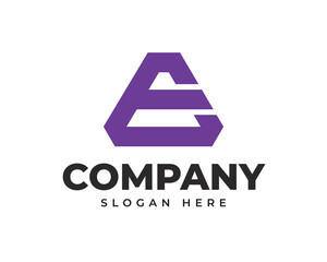 E Letter Monogram Logo, Initial Letter E Logo. Triangle Shape Monogram Style isolated on Background. Usable for Business and Branding Logos. Flat Vector Logo Design Template Element