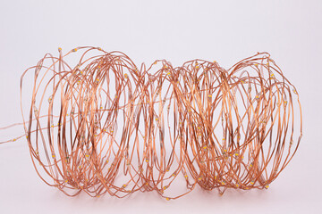  LED string lights. Party holiday christmas decoration lights. Close up christmas LED lighting