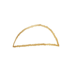 Gold Metallic Half-Circle Outlined