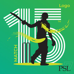 Pakistan super league saven, 15th match.
vector illustration.