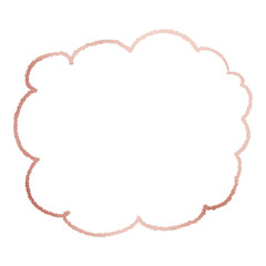Rose Gold Metallic Cloud Outlined