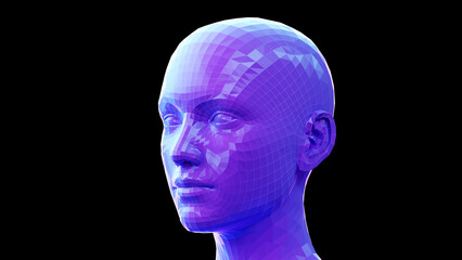 3d rendered illustration of an abstract female head
