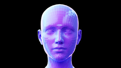 3d rendered illustration of an abstract female head