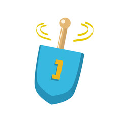 Hanukkah Jewish holiday traditional spinning top dreidel with hebrew letter