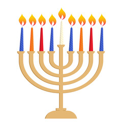 Hanukkah Jewish holiday traditional menorah with candles