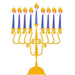 Hanukkah Jewish holiday traditional menorah with candles