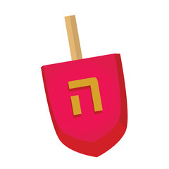 Hanukkah Jewish holiday traditional spinning top dreidel with hebrew letter