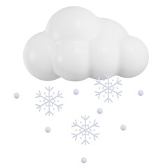Cloud Snowball Weather 3D Illustration