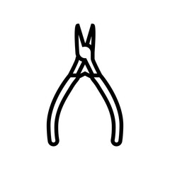 chain nose pliers line icon vector. chain nose pliers sign. isolated contour symbol black illustration