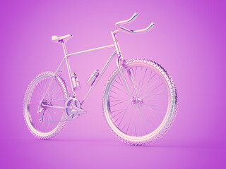 3d rendered illustration of a chrome bicycle