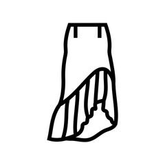 asymmetrical skirt line icon vector. asymmetrical skirt sign. isolated contour symbol black illustration
