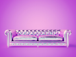 3d rendered illustration of a chrome sofa