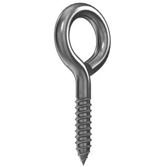 3d rendering illustration of an eye bolt wood thread