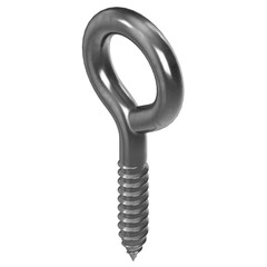 3d rendering illustration of an eye bolt wood thread