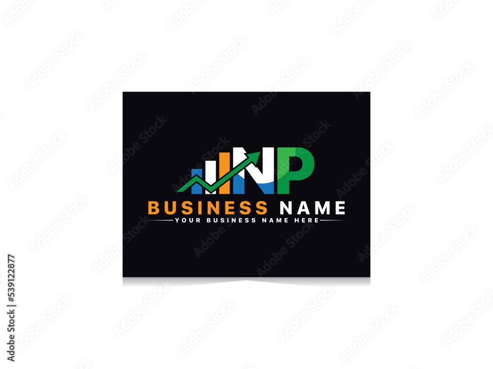 Wall mural financial np n p logo icon vector colorful letter design