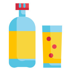 sweet juice water beverage bottle flat icon