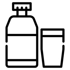 milk drink glass bottle simple line icon