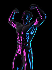 3d rendered illustration of an abstract male posing