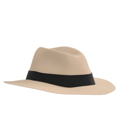 3d rendering illustration of a fedora Panama hat