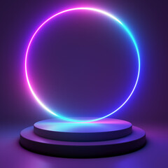 3d rendered illustration of an abstract neon background