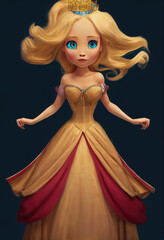 Fototapeta premium fairytale princess with blonde hair and strong blue eyes