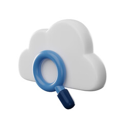 Search Cloud 3D Icon