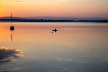 Kayaking on Lake Champlain at sunrise