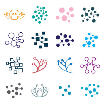 Neuron logo or nerve cell logo design,molecule logo illustration template icon with vector concept