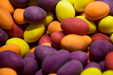 Fototapeta na wymiar Colored sugared almonds