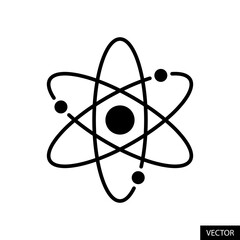 Atom vector icon in line style design for website design, app, UI, isolated on white background. Editable stroke. Vector illustration.