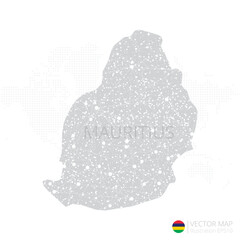 Mauritius grey map isolated on white background with abstract mesh line and point scales. Vector illustration eps 10