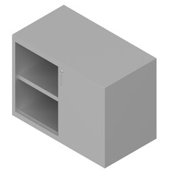 3d rendering illustration of a filing cabinet with sliding doors