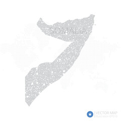 Somalia grey map isolated on white background with abstract mesh line and point scales. Vector illustration eps 10