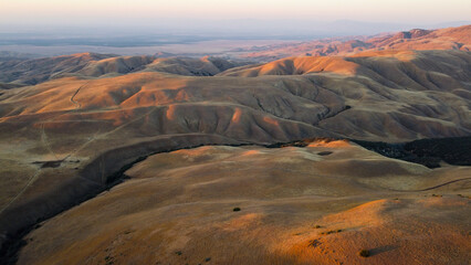 Aerial View of Foothills of the Southwestern San Joaquin Valley in Kern County, California