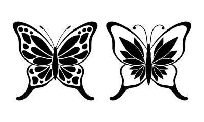 Butterfly silhouette. A flying insect.