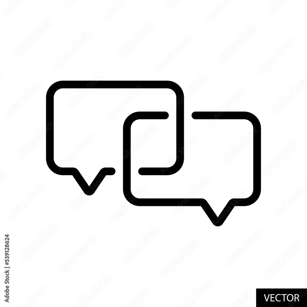 Poster message, communication or bubble speech symbol vector icon in outline style design for website desig