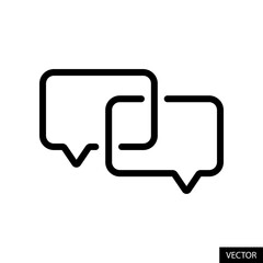 Message, Communication or Bubble speech symbol vector icon in outline style design for website design, app, UI, isolated on white background. Editable stroke. Vector illustration.