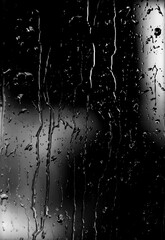 Water drops on the glass. Overlay effect of transparent drops on glass. Dripping raindrops. Fogging.