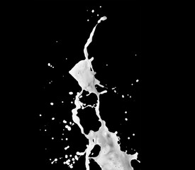 Collection of milk splashes. A splash of milkshake. A set of isolated dairy