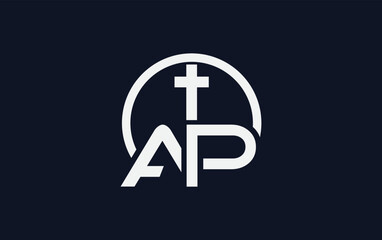 church and christian logo design. Emblem with cross and holy bible. christian sign logo and religious community sign vector letters