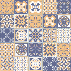 Azulejo talavera ceramic tile traditional pattern, colorful traditional vintage background, vector illustration