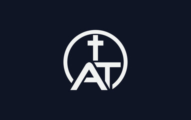 church and christian logo design. Emblem with cross and holy bible. christian sign logo and religious community sign vector letters