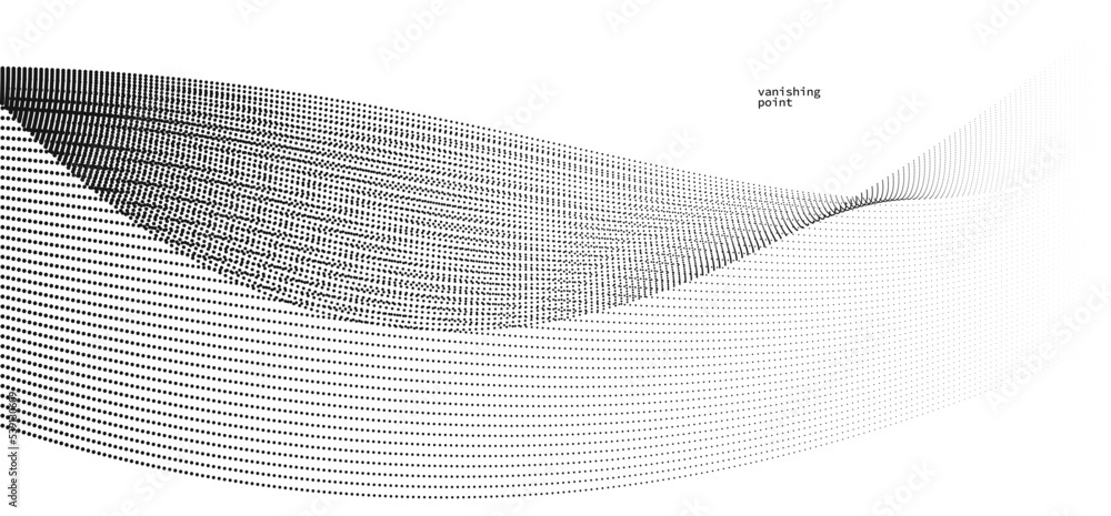 Poster smooth and relaxing shape vector abstract background with wave of flowing particles, curve lines of 