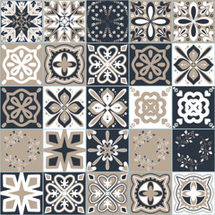 Azulejo traditional spanish pottery, square Azulejo tiles for design