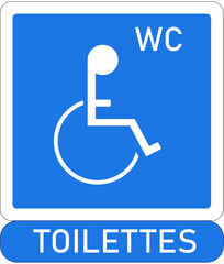 Panneau accessibilité wc pour personne handicapée	