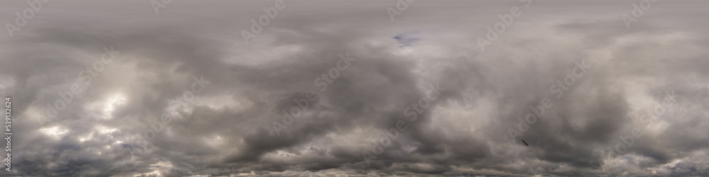 Canvas Prints overcast sky panorama on rainy day with nimbostratus clouds in seamless spherical equirectangular fo
