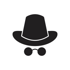 Incognito Icon design. Detective incognito, Browse in private. isolated on white background. Vector Illustration 