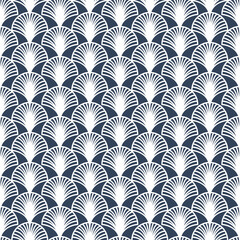 White fan arch on dark background, seamless pattern arabic oriental style